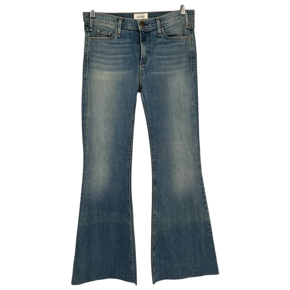 McGuire Majorelle Mose‎ Flare Jeans Blue Denim Button Fly 30 Vtg Blue